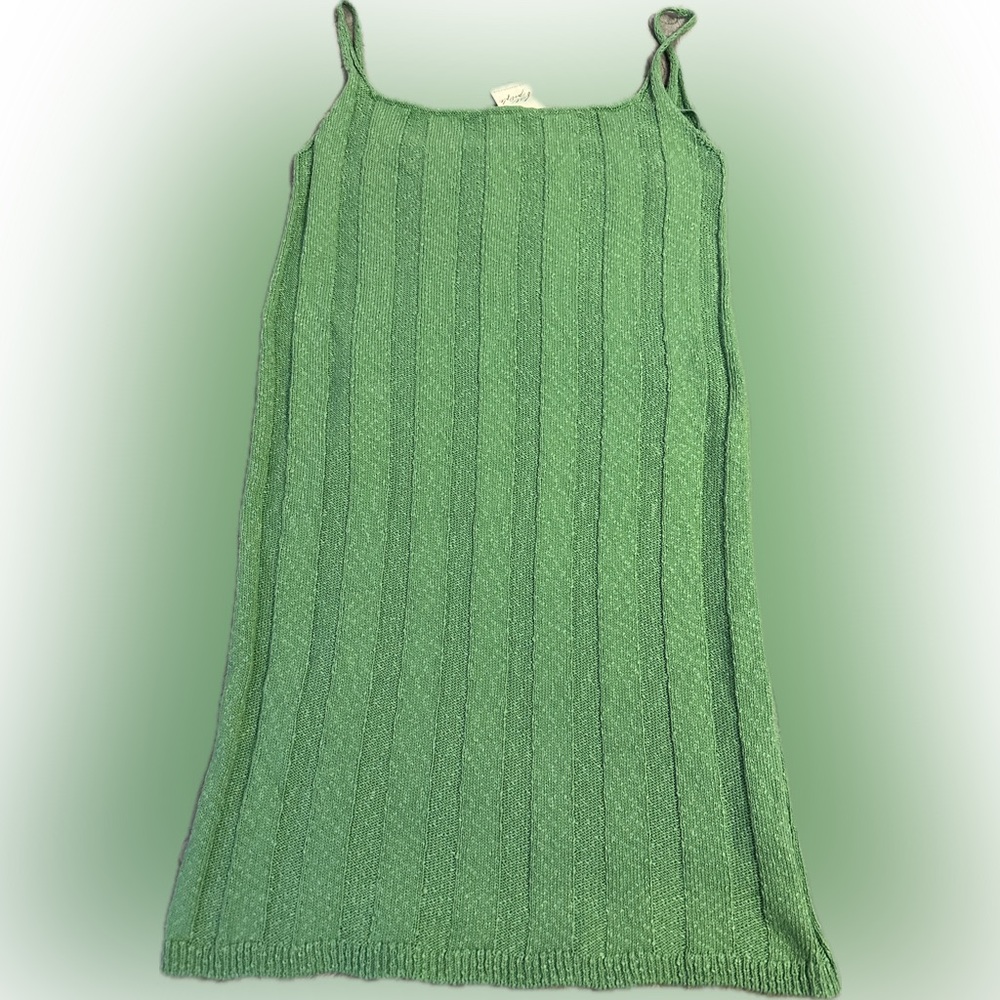 Free People NWT Green Cable Knit A-Line Dress XL